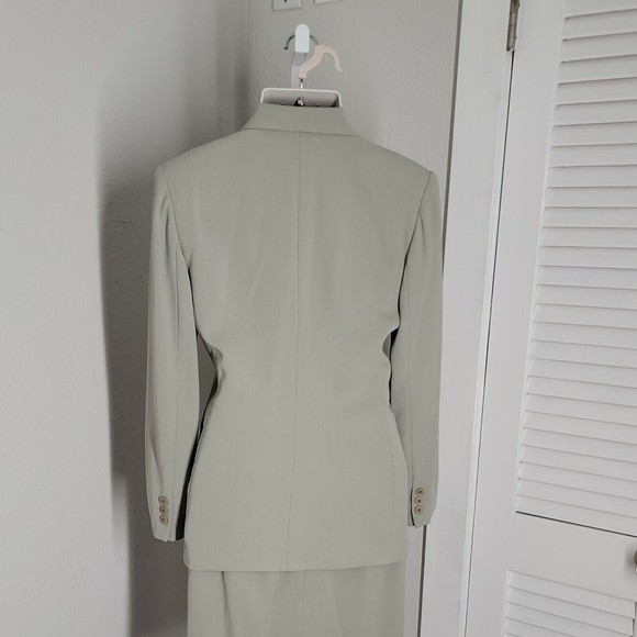 Iris Singer Collection Classy Blazer & Skirt 2 Piece Outfit Set ~ Sz 6 ~ Green - Picture 4 of 8